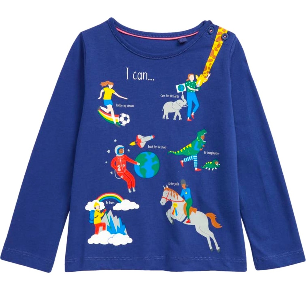 Mini Boden long sleeves top size 4-5Y blue